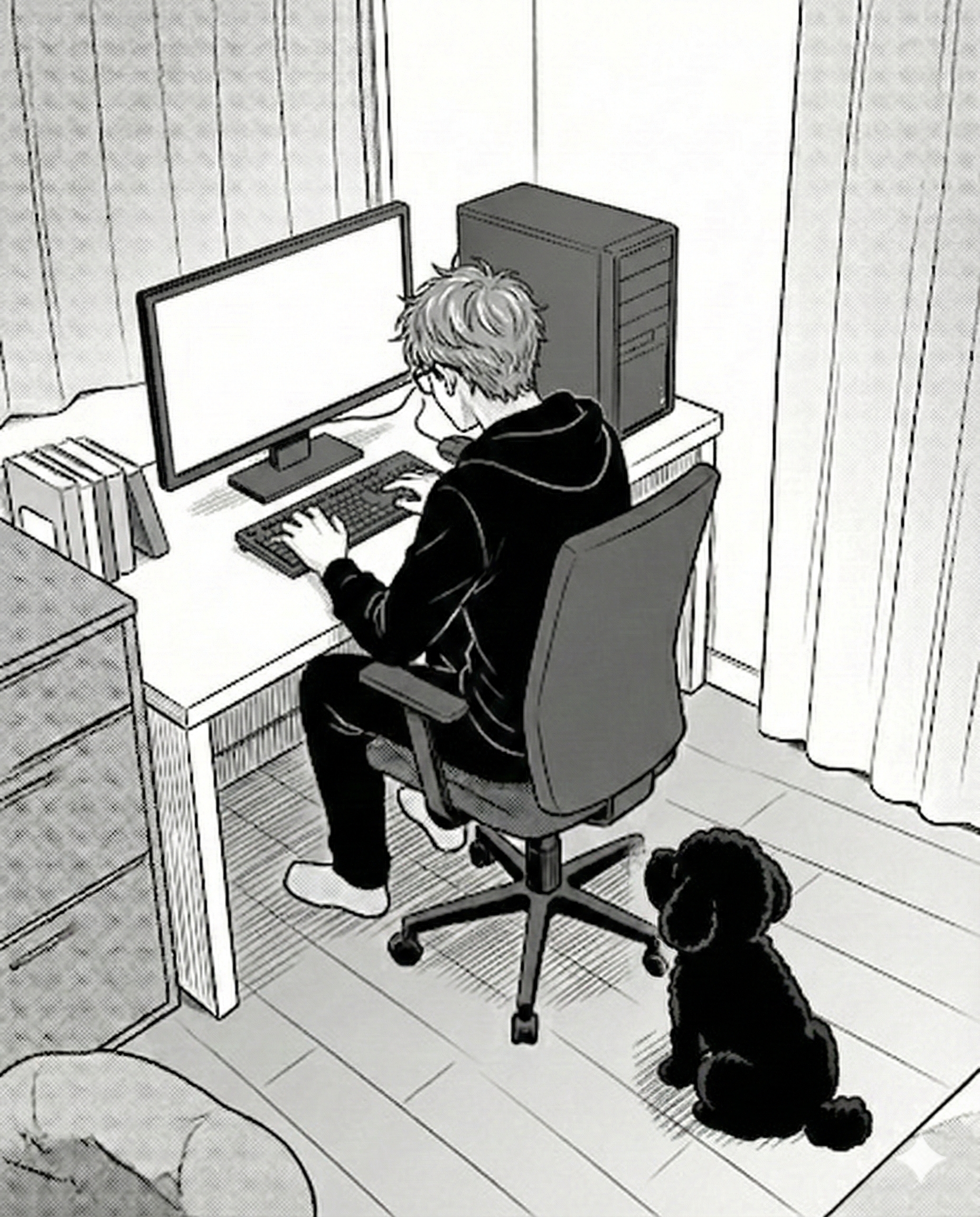 パパはお仕事中…じーっ。 / The Stare